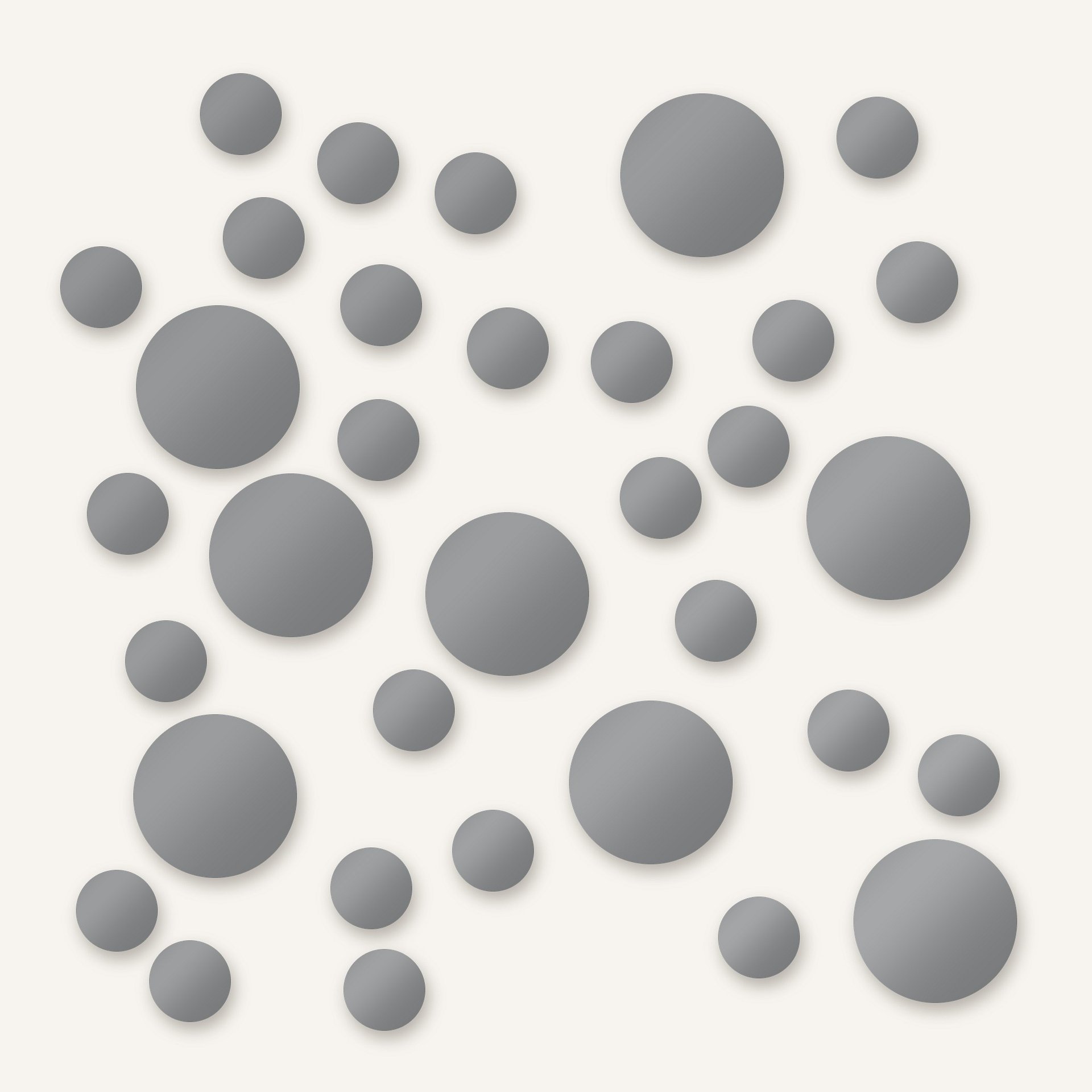 Metallic Silver Polka Dot Wall Decals, 2" and 4" Vinyl Circle Stickers, Removable Dot Decals for Nursery, Kids Room, Playroom product image (1)