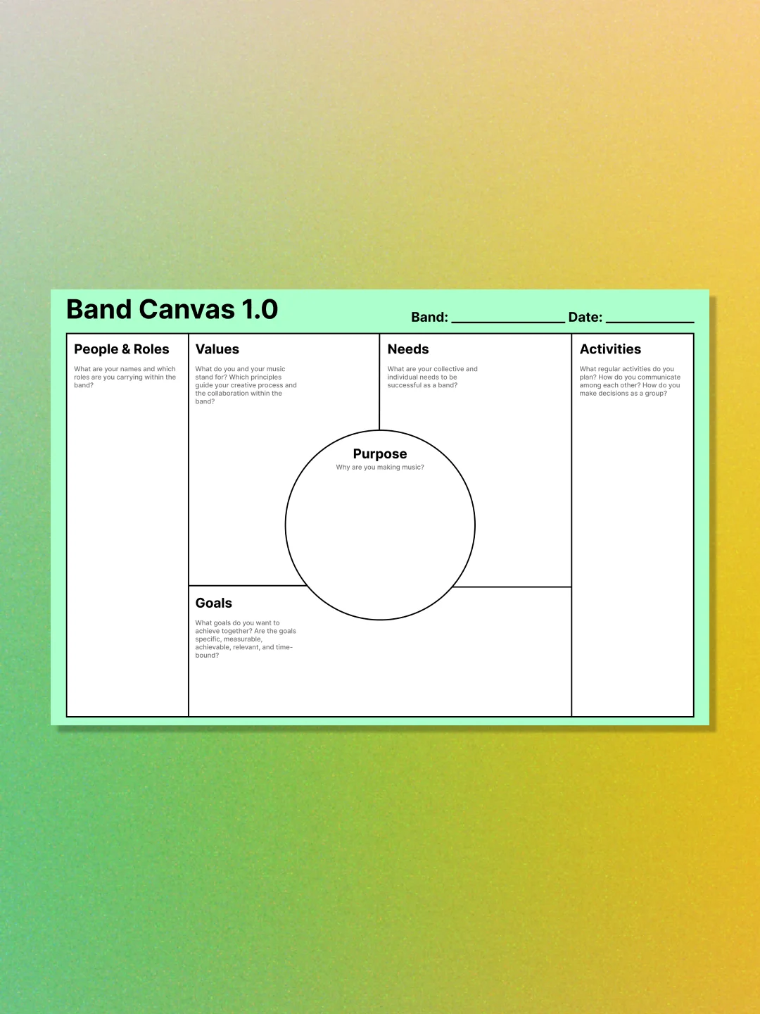 Band Canvas Template & Guide product image (1)