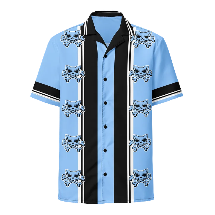 Light Blue Kat Skull Bowling Shirt product image (1)