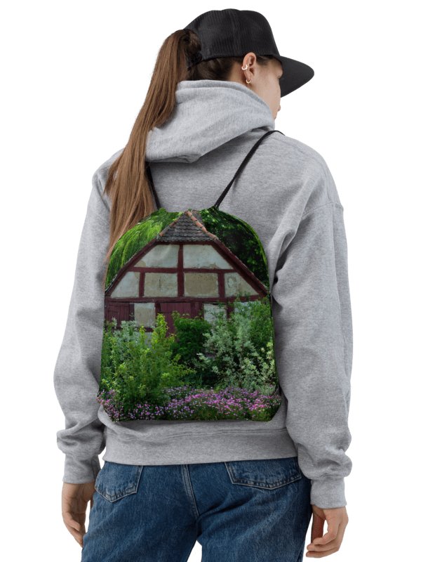 Drawstring bag - Clay hut sinks into the romantic cottage garden product image (2)