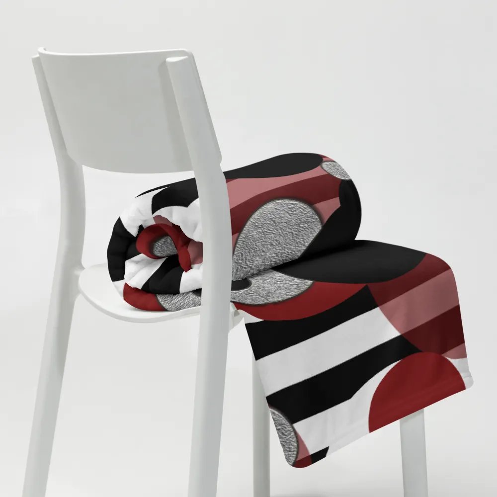 Black White Stripes Red Dots Throw Blanket product image (20)