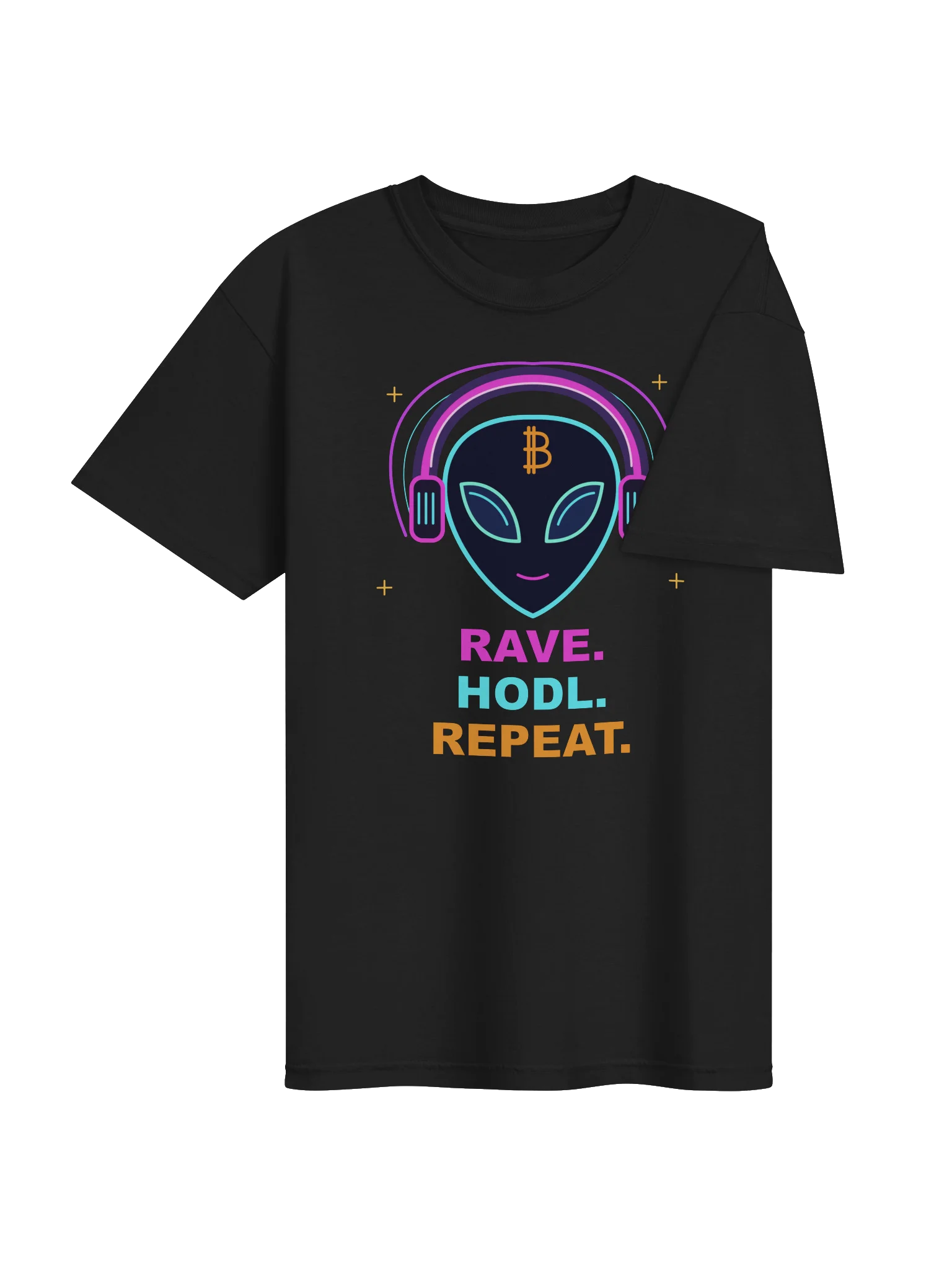 Rave. HODL. Repeat. Bitcoin Alien T-Shirt product image (15)