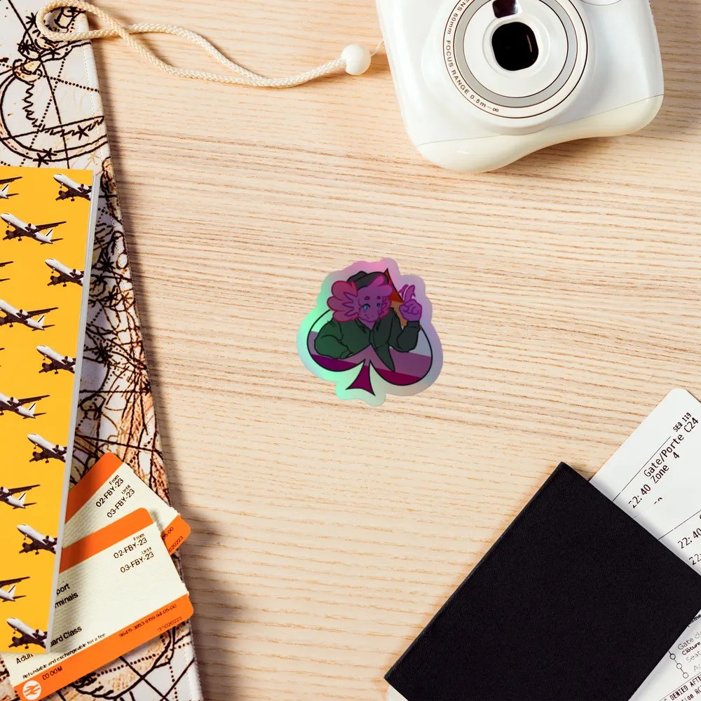 Lesbian in Spades | Kiss-Cut Holo Sticker product image (5)