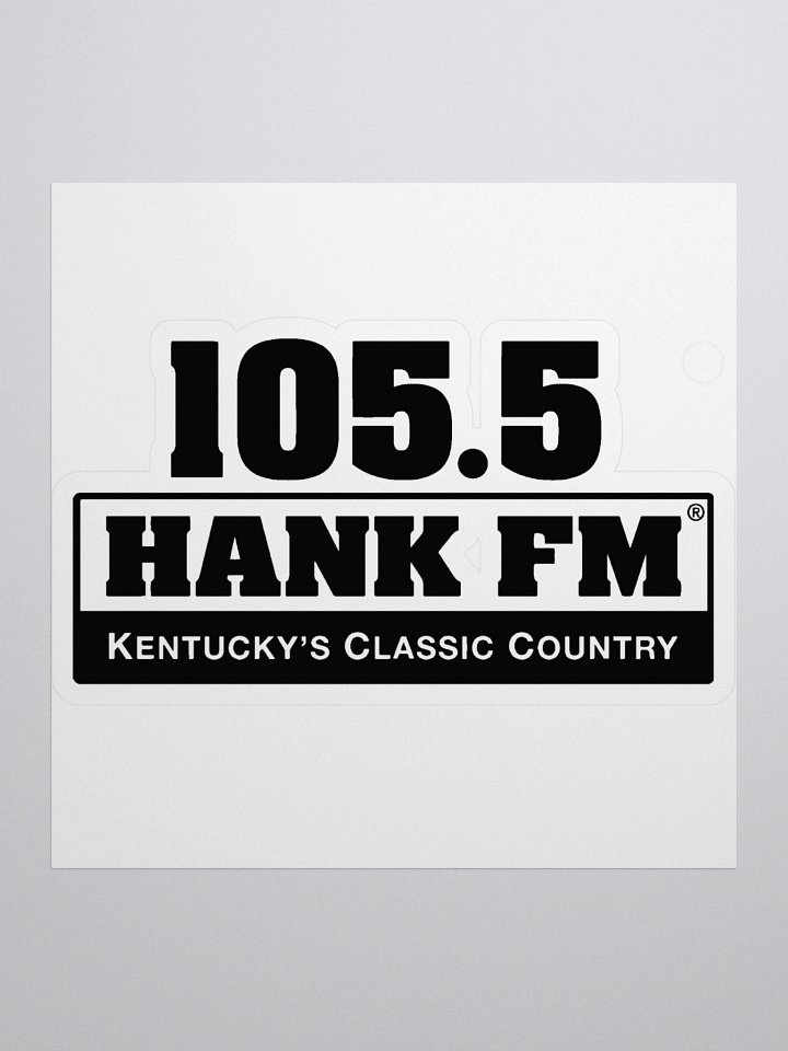 105.5 Hank logo black and white cut out sticker product image (1)