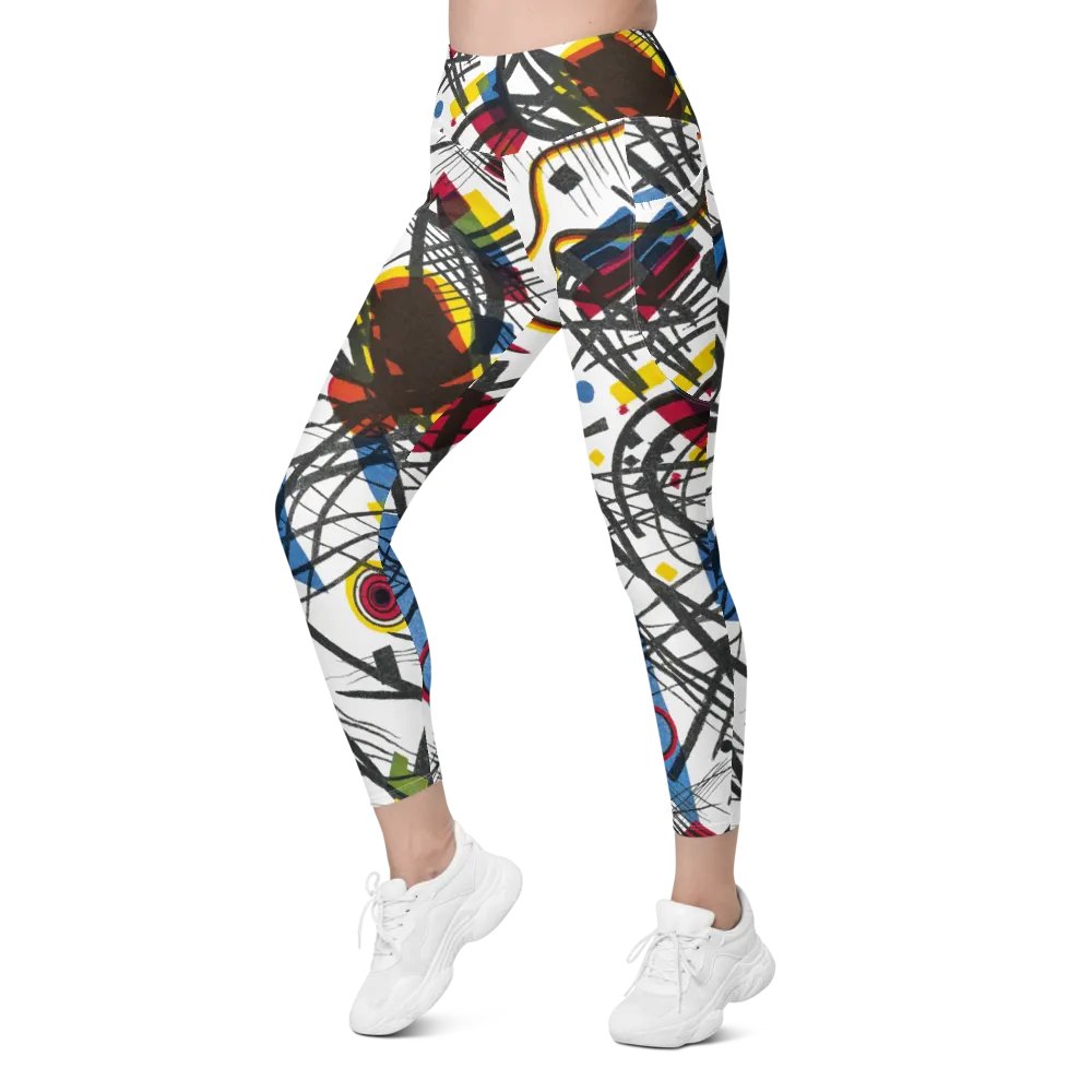 Abstract Lithographic Pattern Design Leggings with pockets - V3 product image (8)