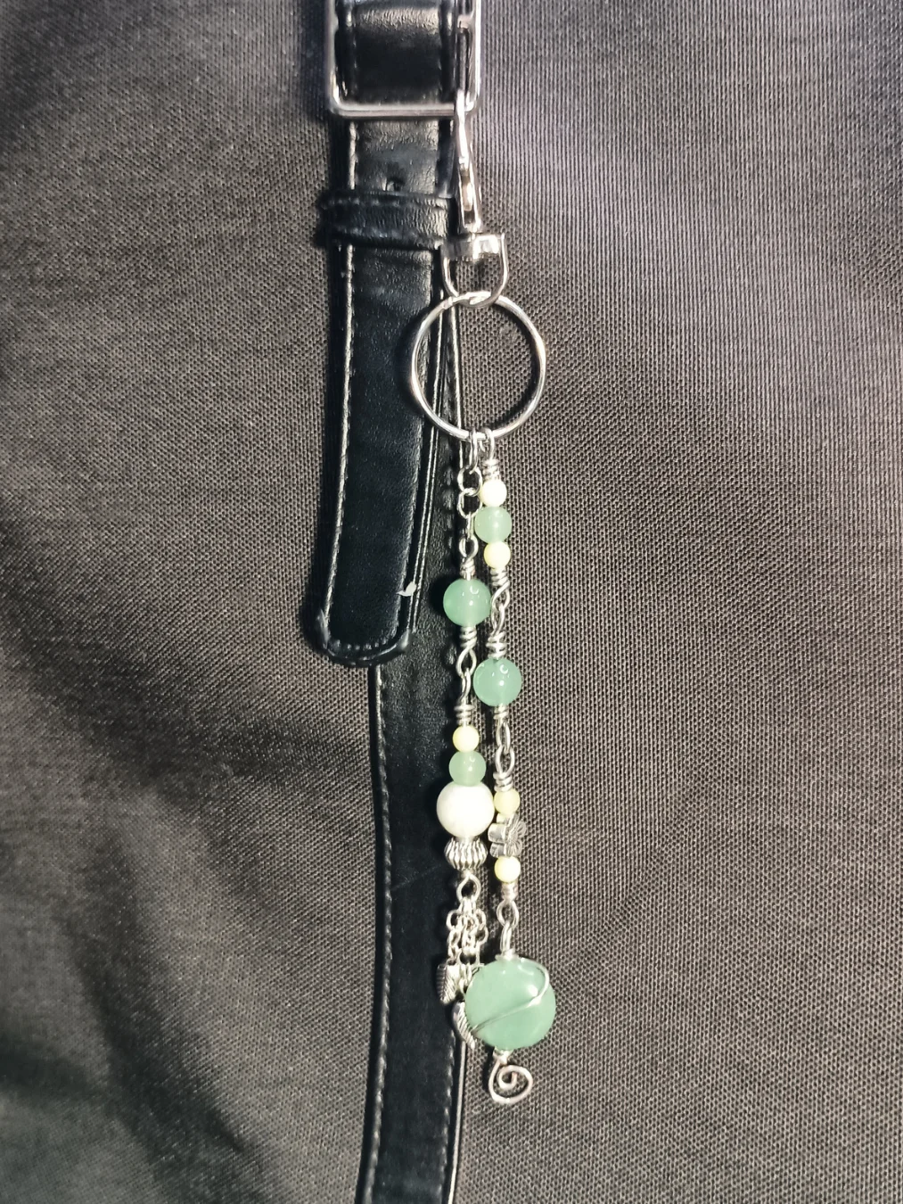 Abundance & Awakening Purse Charm | Lemon Jade, Green Aventurine, Silver-Tone | "Sunny Spring" product image (3)