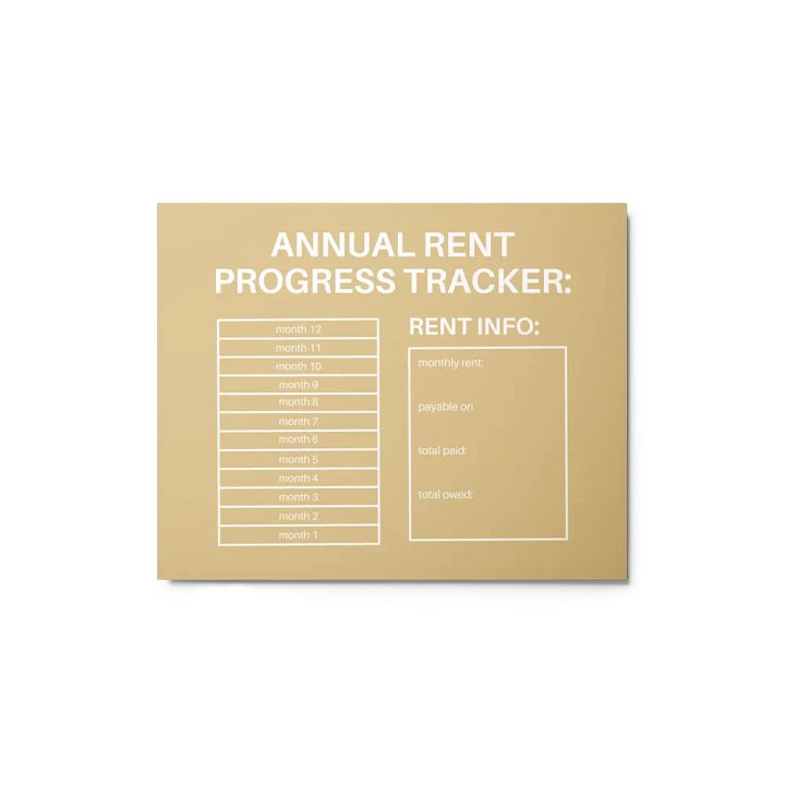 ANNUAL RENT TRACKER (white design 11) product image (1)