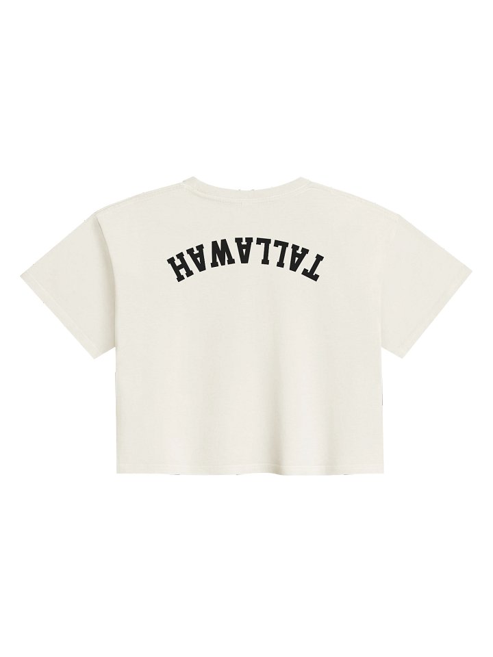"likkle but TALLAWAH" Women's Premium Crop Top in Natural product image (2)