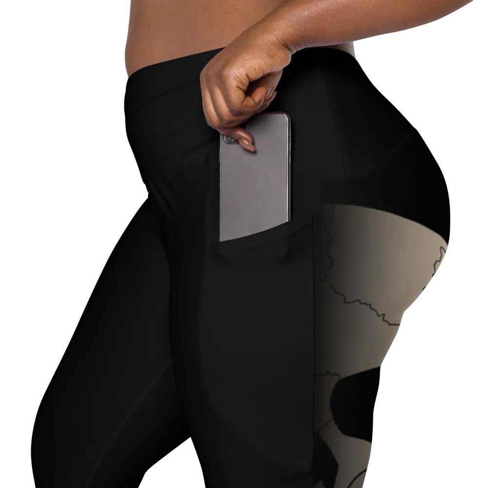 Faded skull crossover leggings with pockets product image (8)