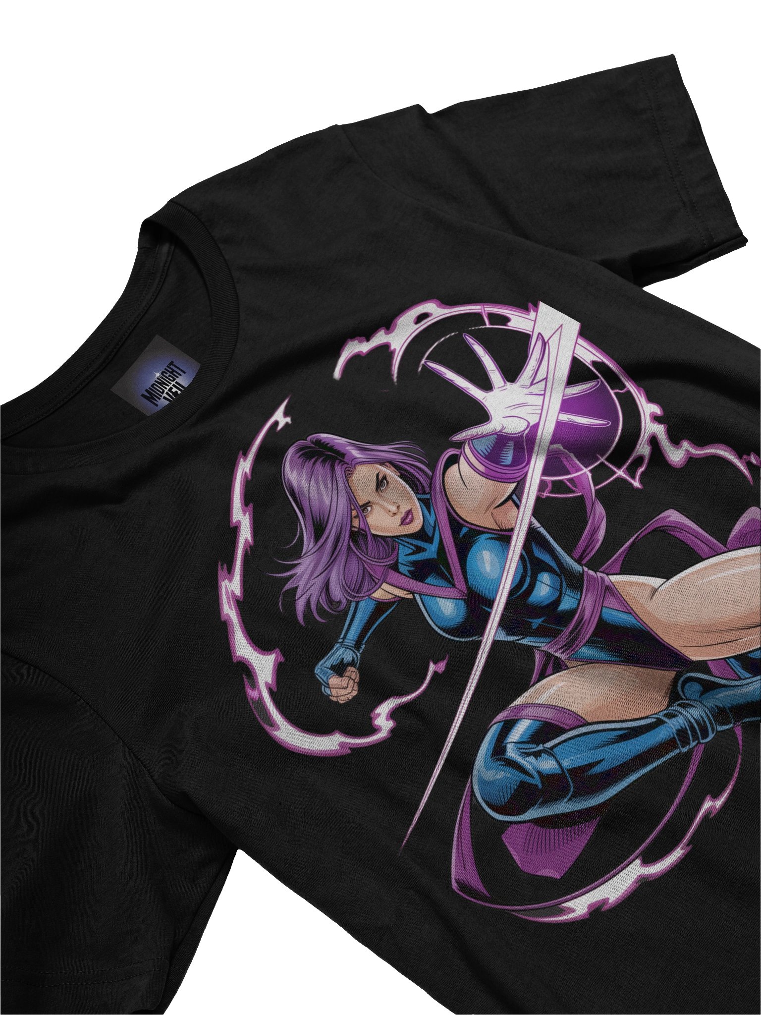 Psylocke Ethereal Leap T-Shirt - Exclusive Midnight Veil Designs Unisex Tee product image (5)