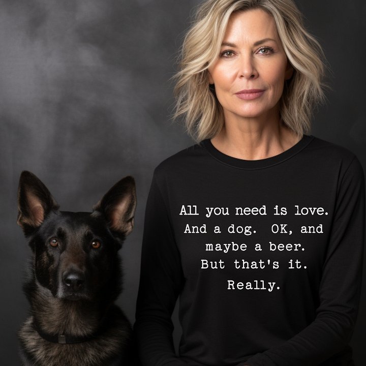 All You Need Is Love. And a Dog. And Maybe a Beer. Long-sleeve Tee product image (1)