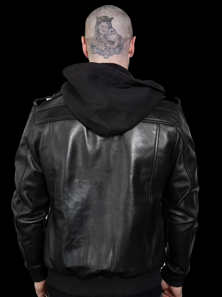 Mens Onyx Leather Moto Jacket product image (2)