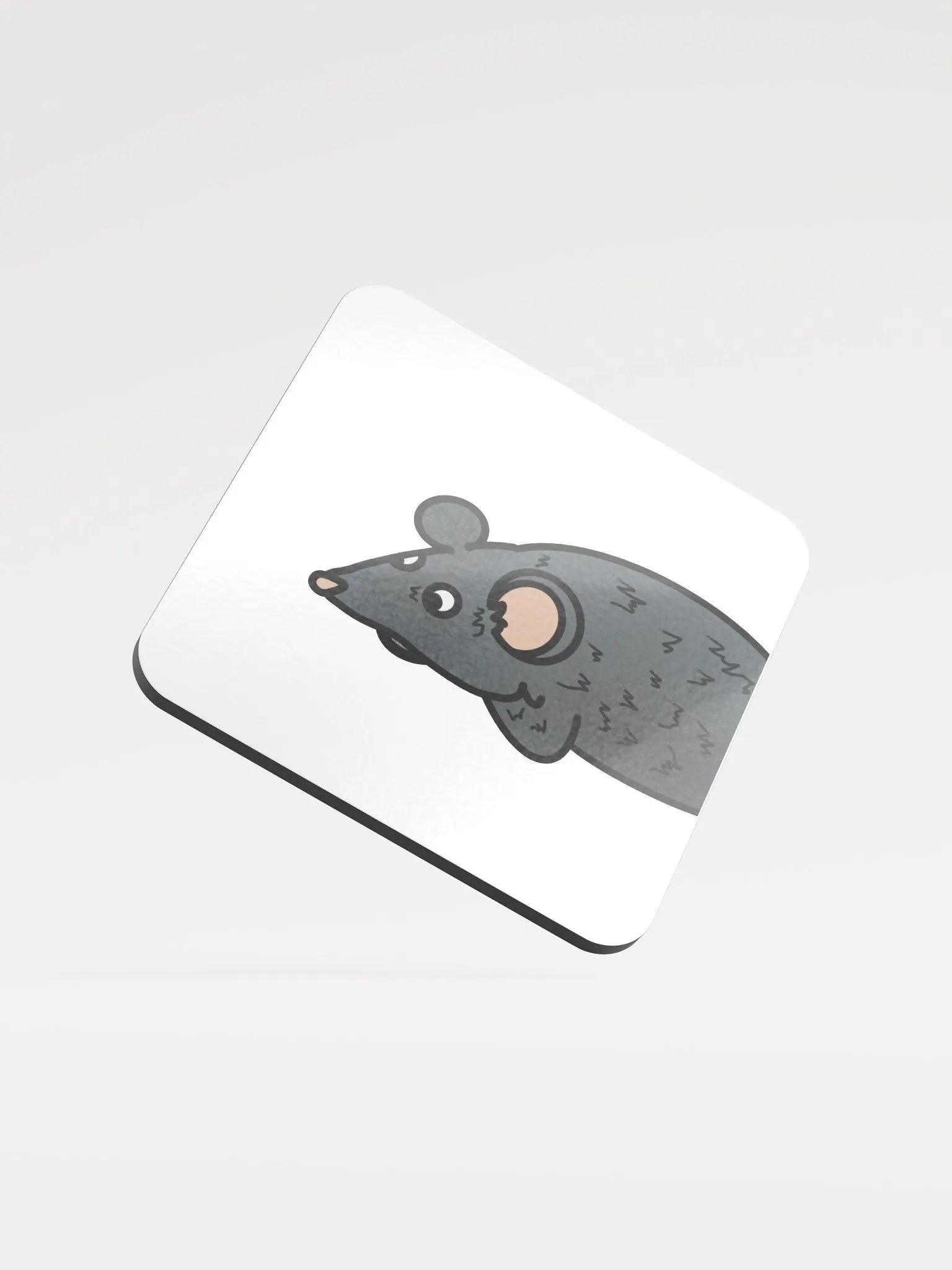 Hobo Rat Glossed Cork Coaster product image (1)