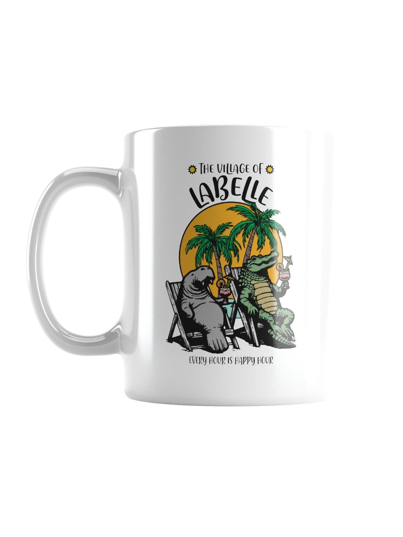 The Village of Labelle TV Florida USA Fun Manatee Alligator Design Coffee Mug product image (3)