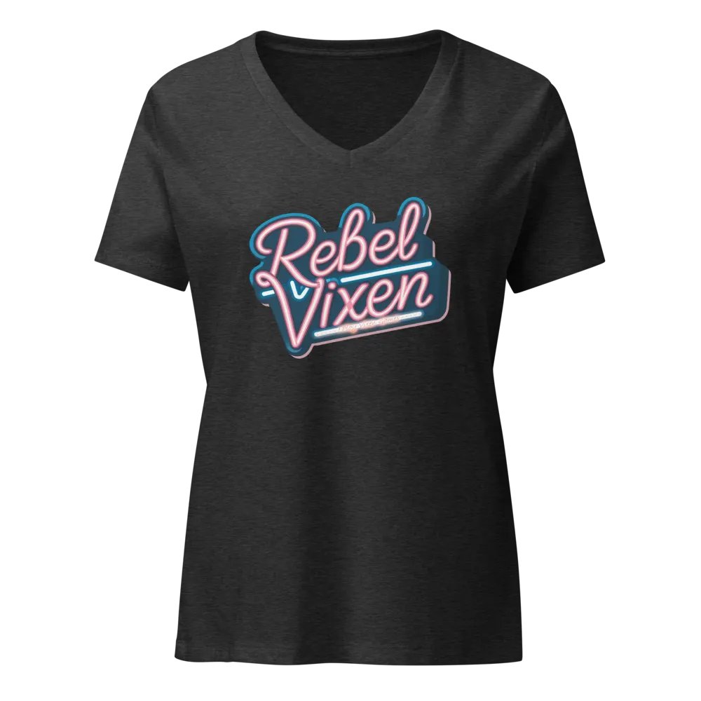 Rebel Vixen Neon V-neck Women's Tee product image (3)