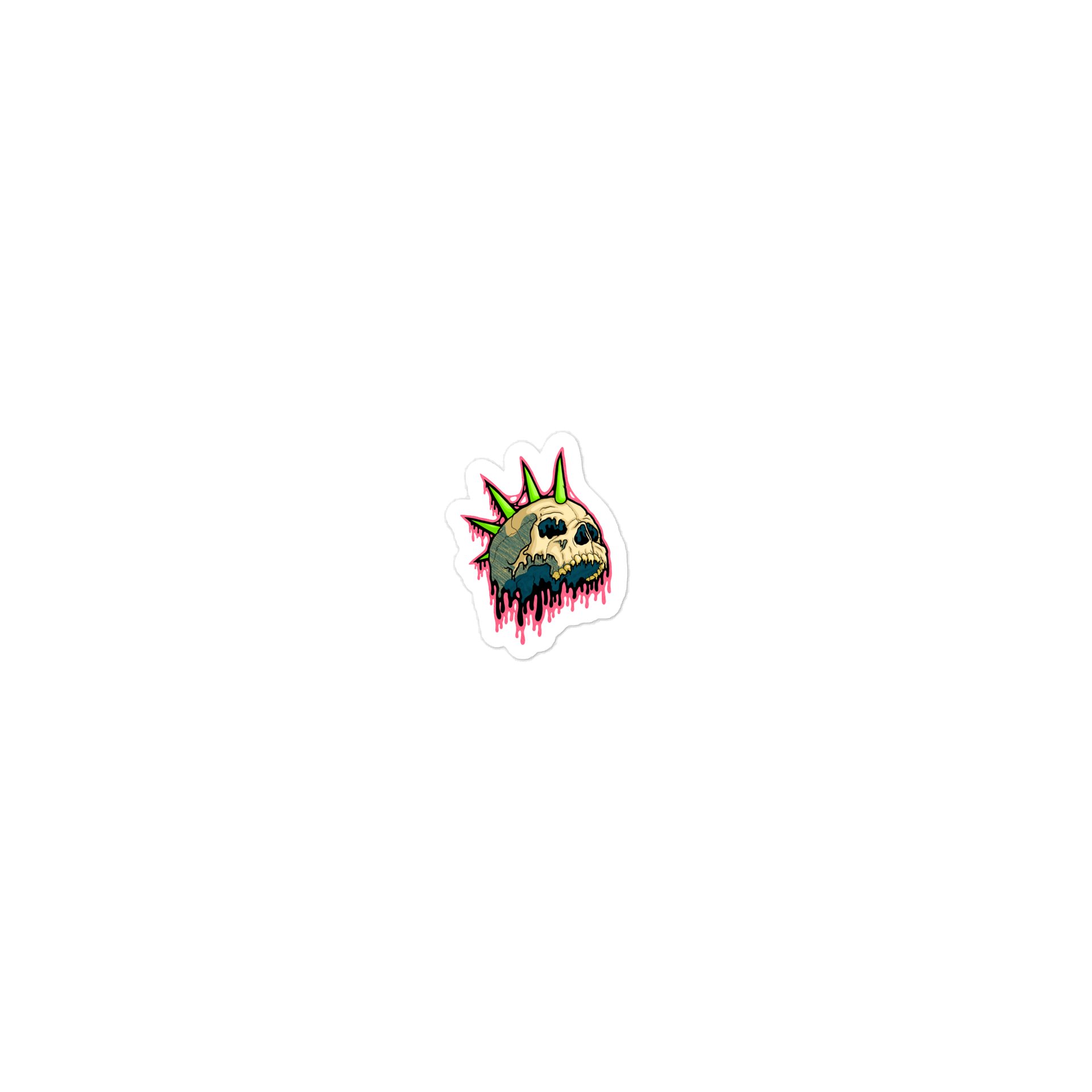Drippy Mohawk Skull Sticker product image (2)