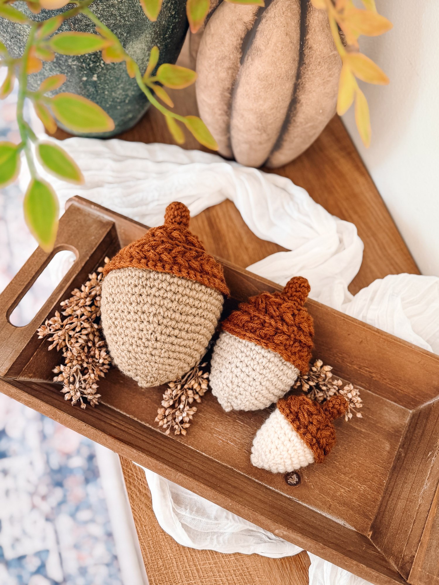 Wheat Stitch™ Crochet Acorns | PDF + Video + App product image (9)