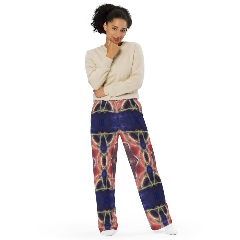 Peachy and Yellow Kaleidoscope Wideleg Pants product image (11)