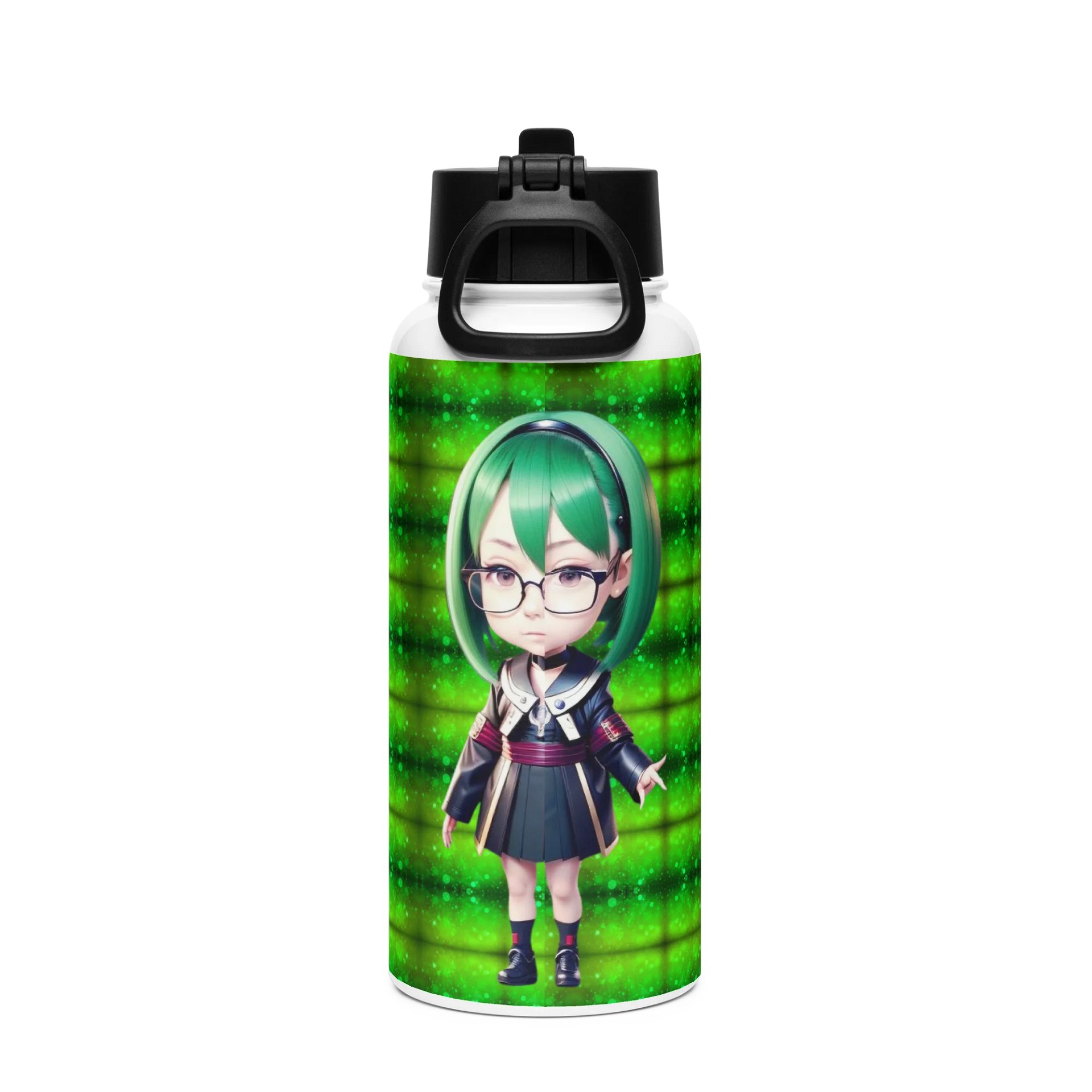 (GREEN CHIBI) K Stainless Steel Water Bottle with a Straw Lid product image (2)