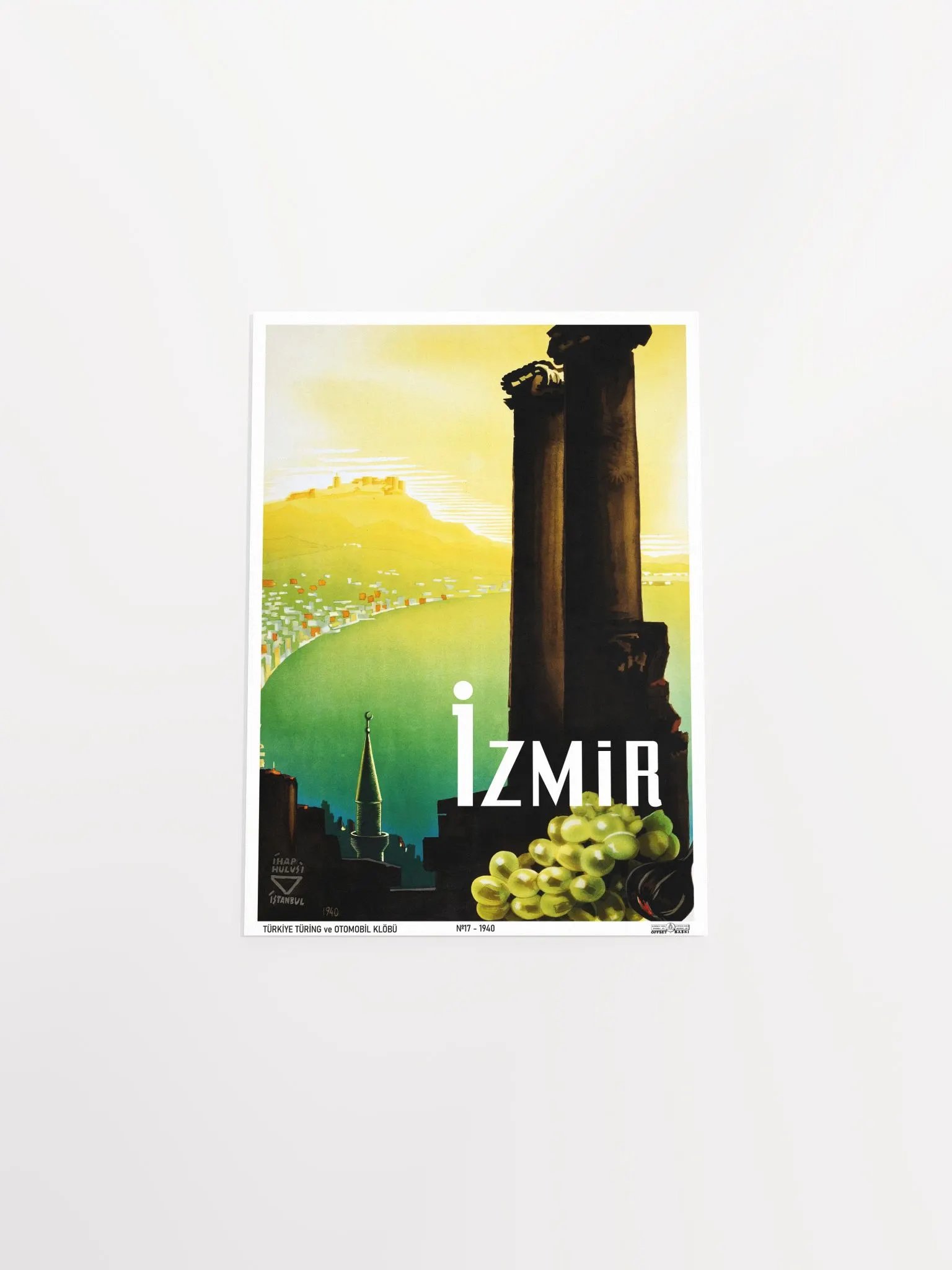 Izmir, Turkey, 1940 (Türkiye Turing Klöbü) — retro vintage travel poster, retro travel art, retro travel wall art product image (9)