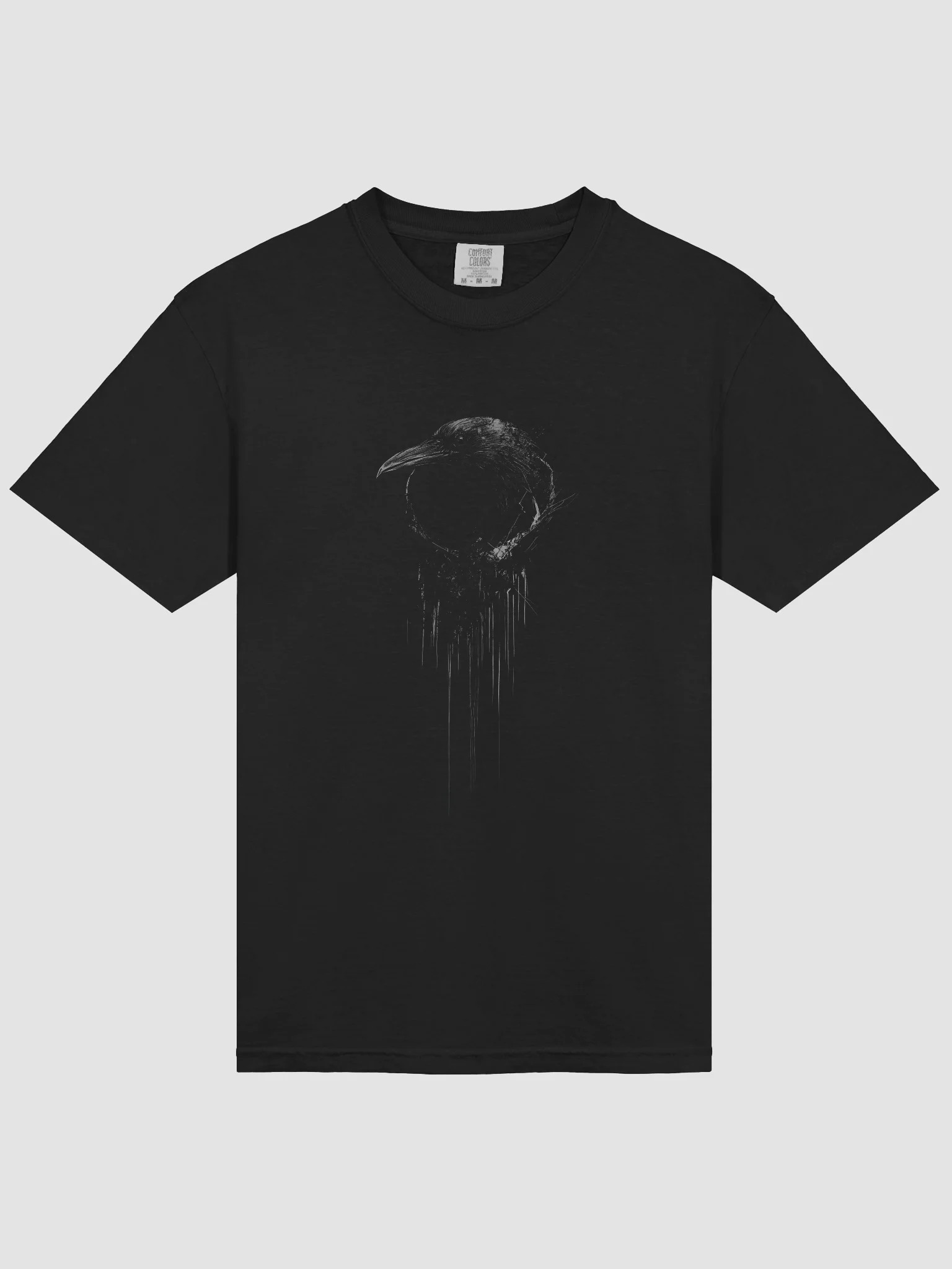 Black Raven Moon Drip Black Short-Sleeve Graphic T-Shirt product image (3)