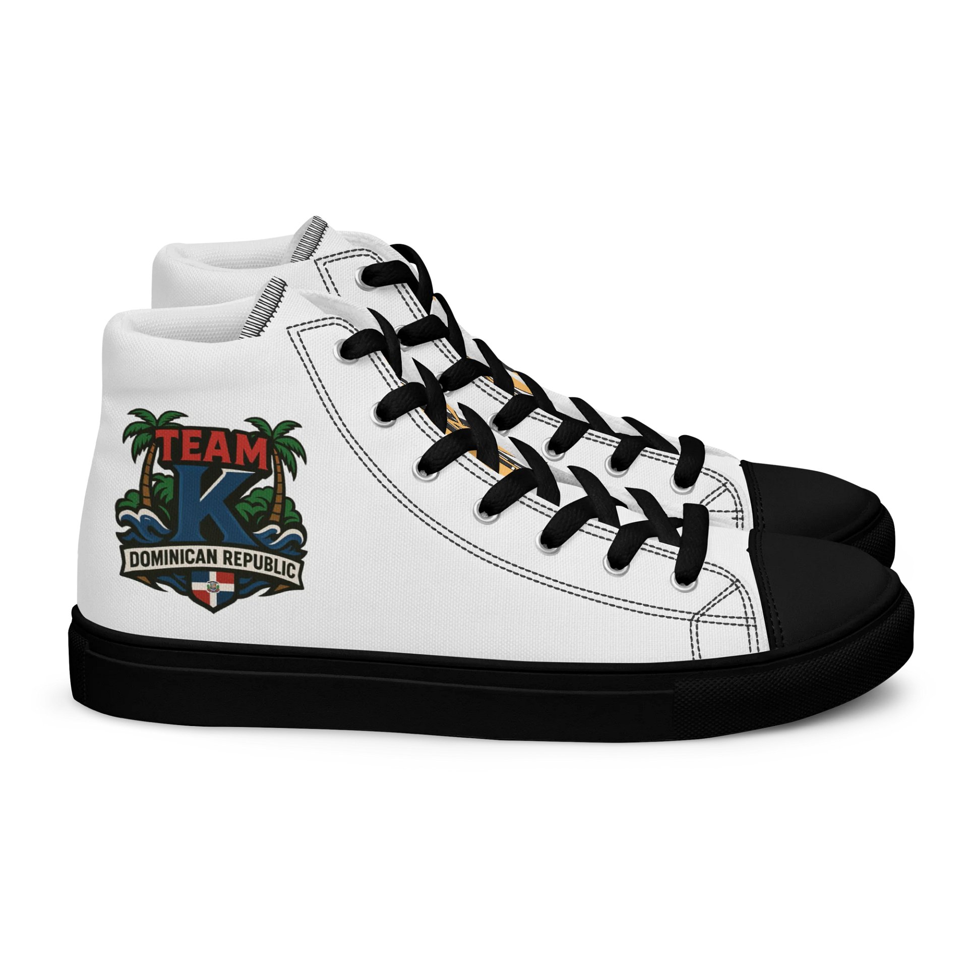TEAM K Dominican Republic Women's High Top Canvas Shoes product image (2)