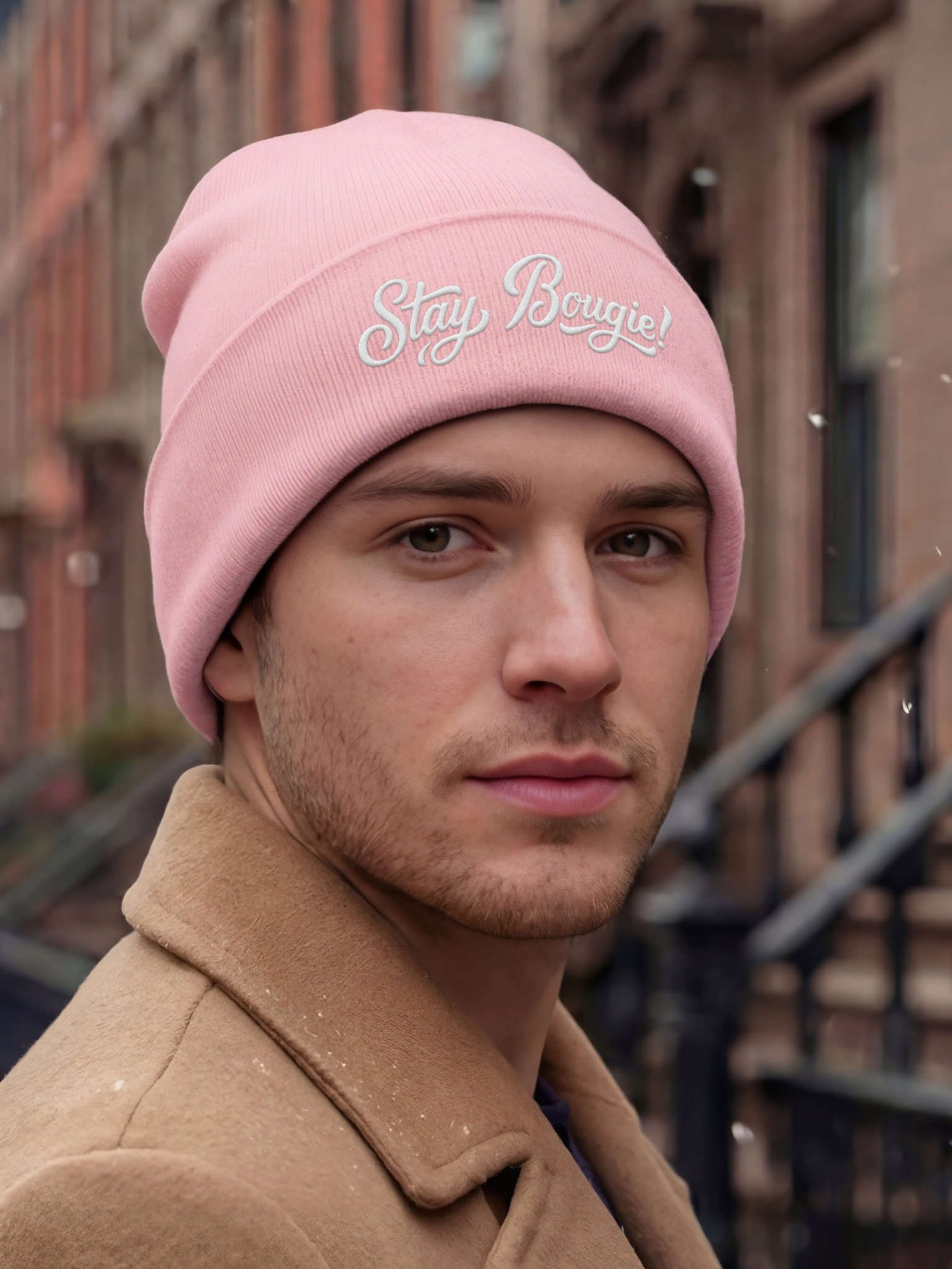 Stay Bougie! Embroidered Cuffed Beanie – Soft & Cozy Unisex Accessory for Everyday Elegance product image (4)
