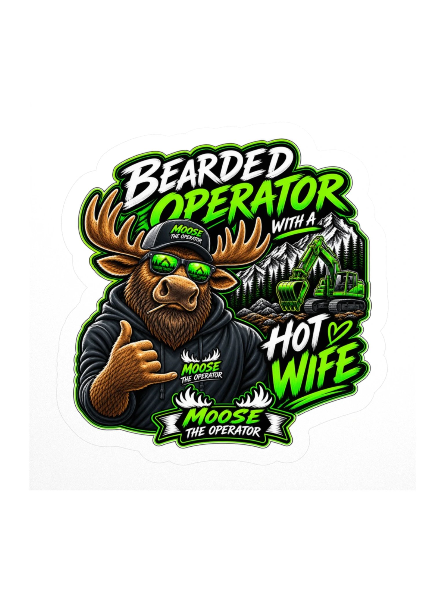 Bearded Operator Kiss Cut Stickers product image (1)