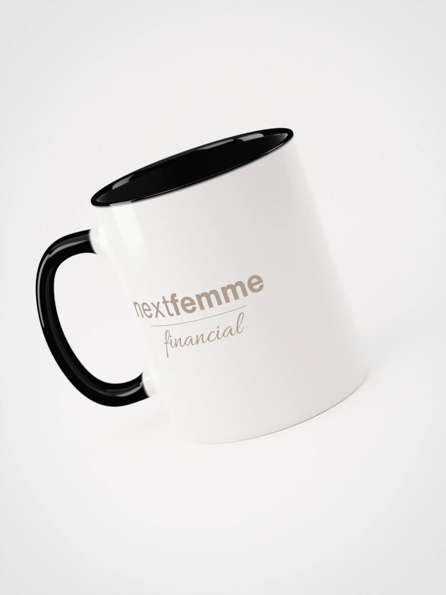 Repeated Ceramic Mug with Taupe Logotype product image (3)