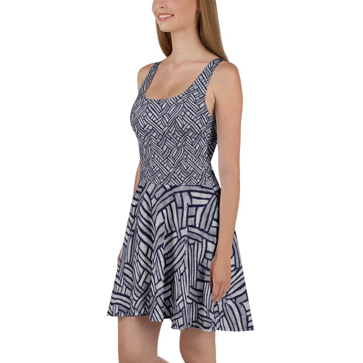 Grey Rectangles Skater Dress product image (1)