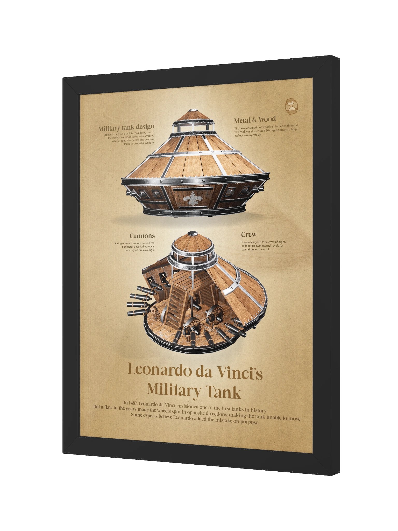 Leonardo da Vinci's Military Tank (Framed Poster) product image (4)