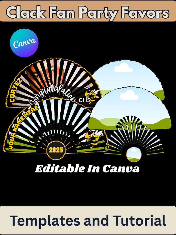 VIP Members Only - Clack Fan Party Favor - Templates and Tutorials - Editable in Canva product image (1)