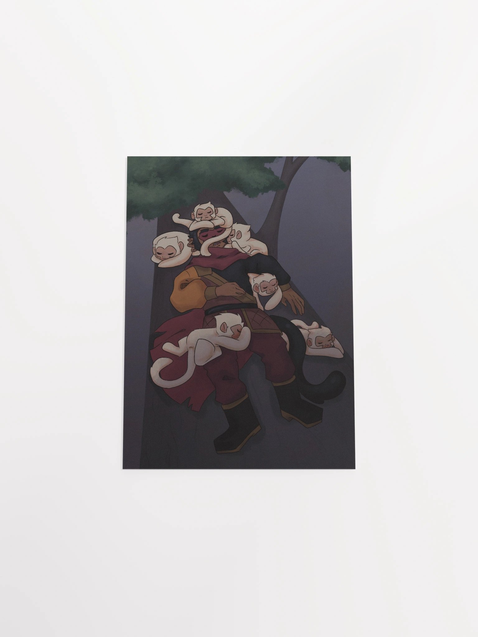 Macaque sleeping print product image (4)