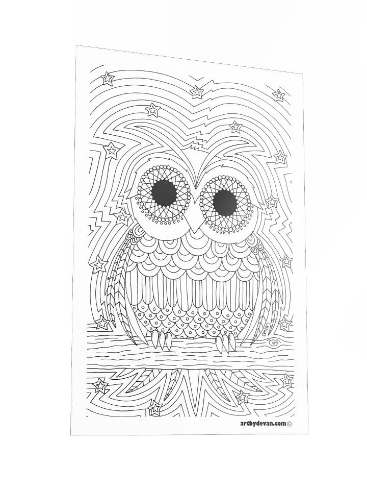 Color Your Own Art: Trippy Owl product image (2)