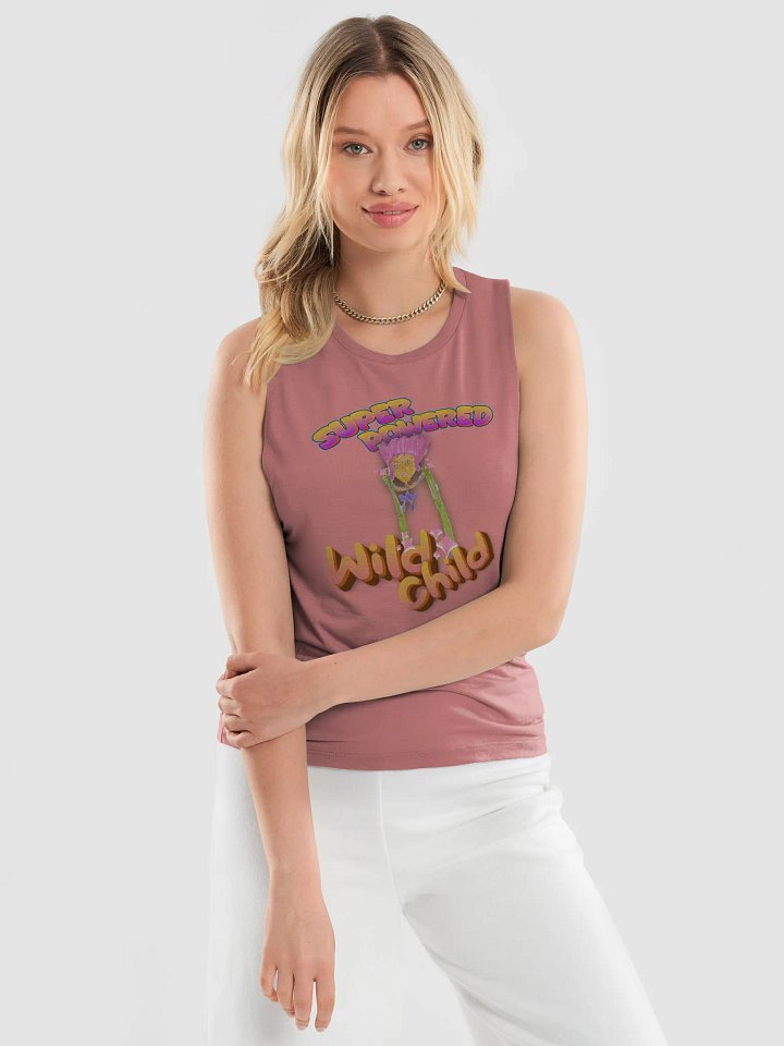 Super Powered Wild Child - Bella + Canvas Women's Flowy Muscle Tank product image (2)