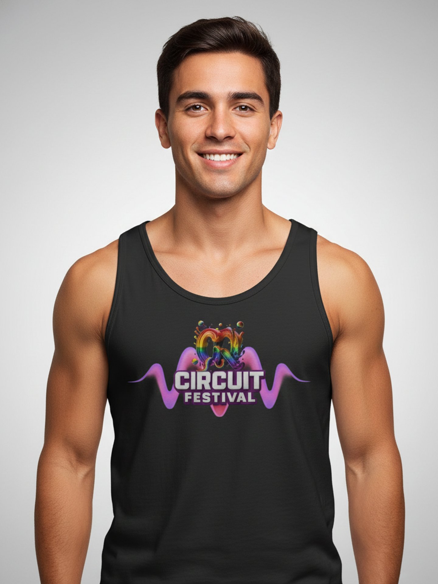 CQ CIRCUIT FESTIVAL – NEON WAVE PARTY TANK product image (1)