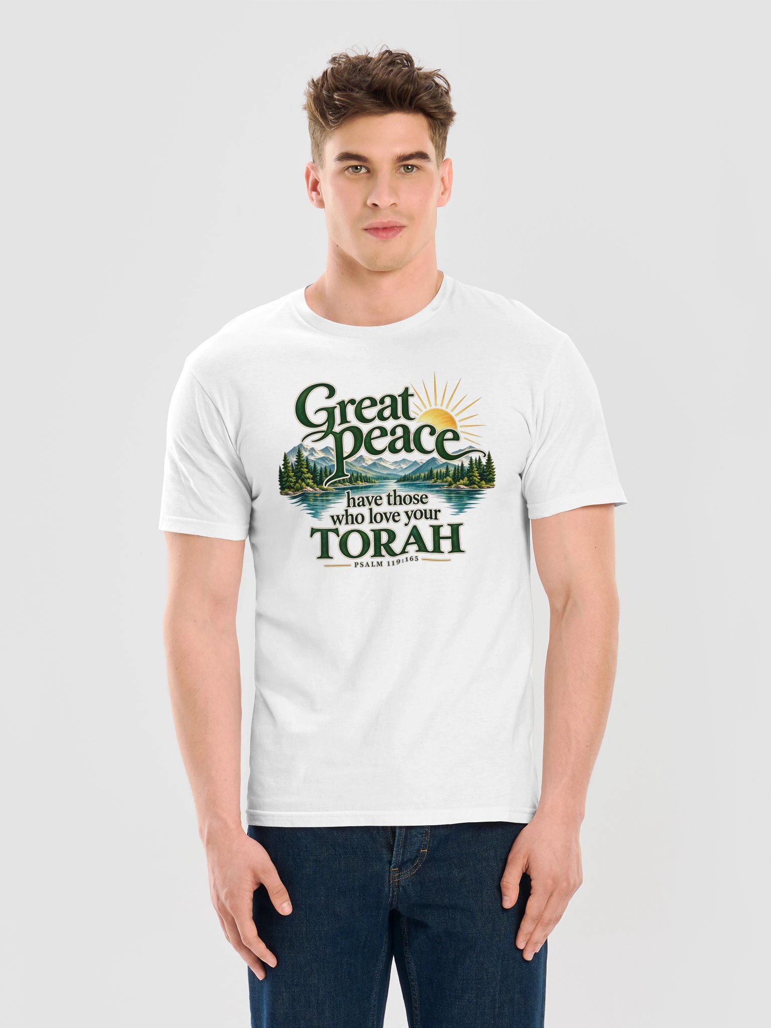 Psalm 119:165 "Great Peace Have Those Who Love Your Torah" T-Shirt product image (137)