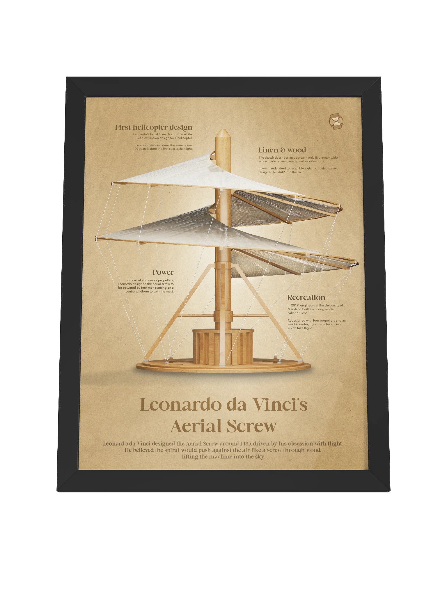 Leonardo da Vinci's Helicopter (Framed poster) product image (6)