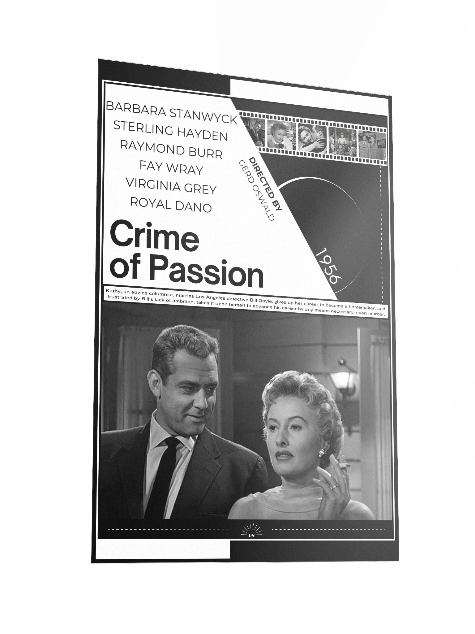Crime of Passion with Barbara Stanwyck, Sterling Hayden and Raymond Burr 1956 | Movie Poster | 12x18 Wall Art product image (2)