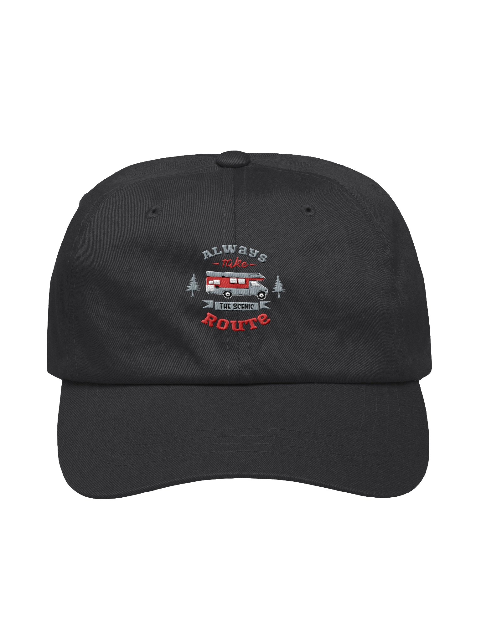 “Always Take the Scenic Route” Camper Dad Hat – Adventure Embroidered Cap product image (1)