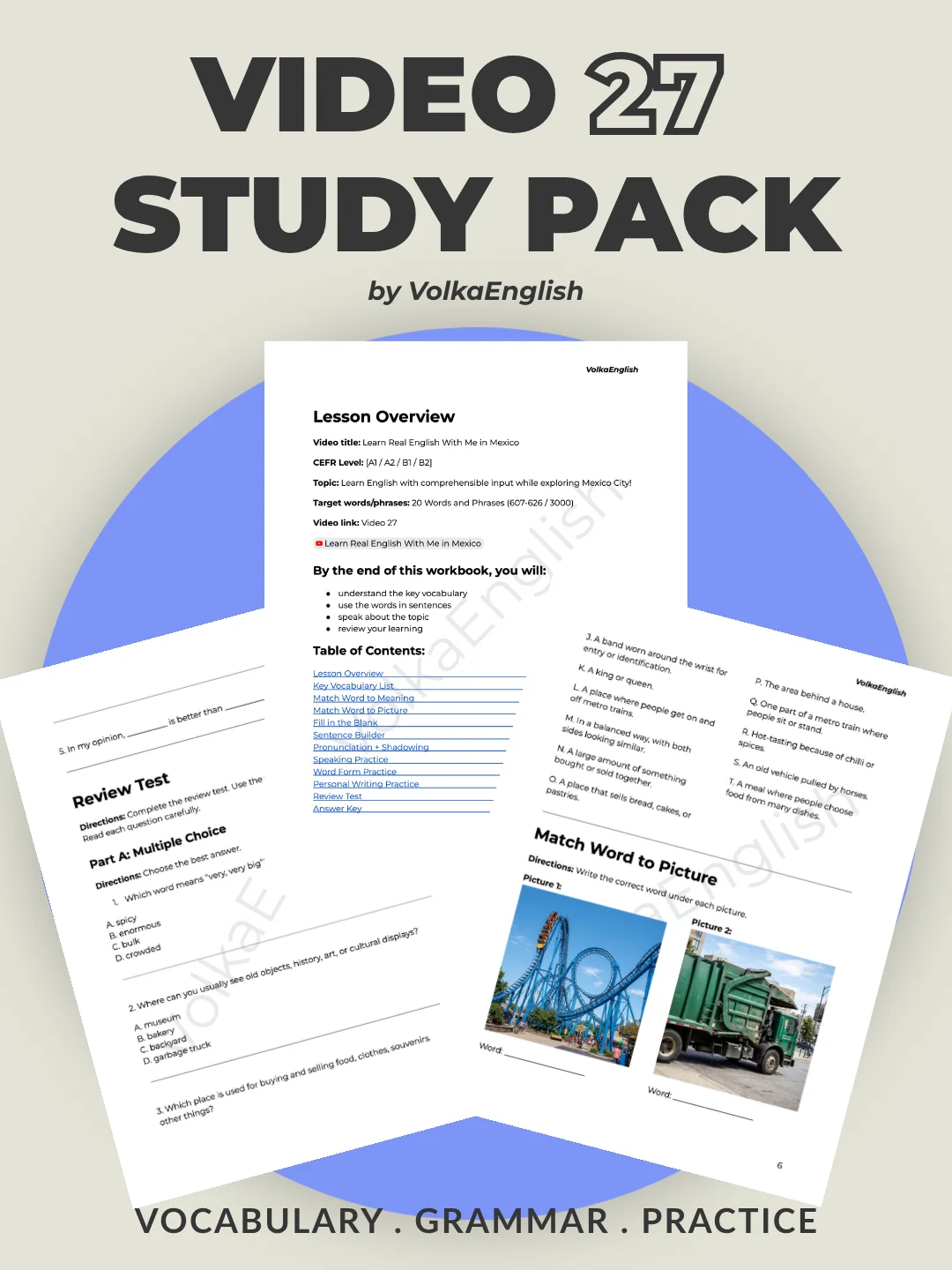 Learn Real English With Me in Mexico - Video 27 Study Pack product image (1)