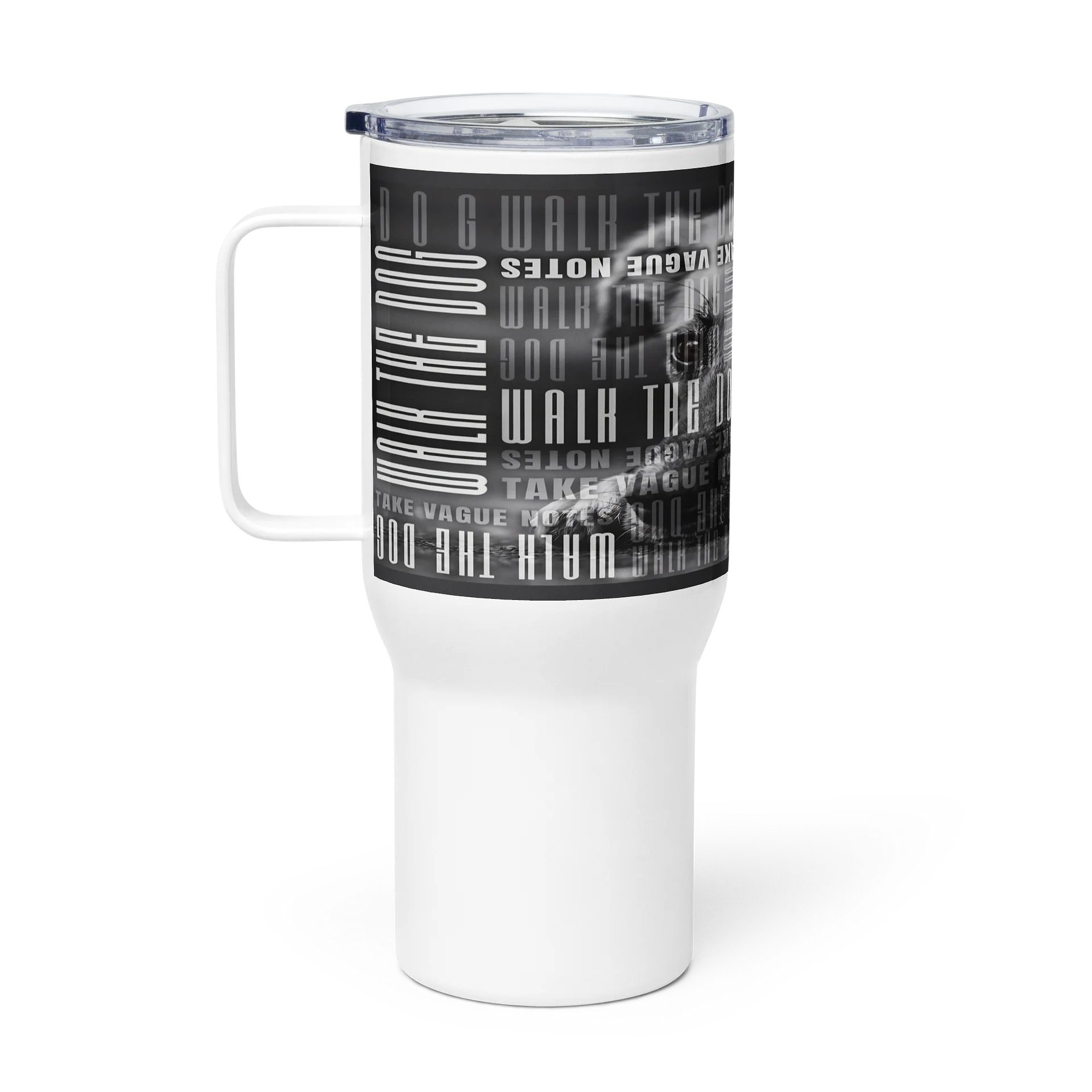 Walk the Dog True Crime Text Overlay Travel Mug product image (3)
