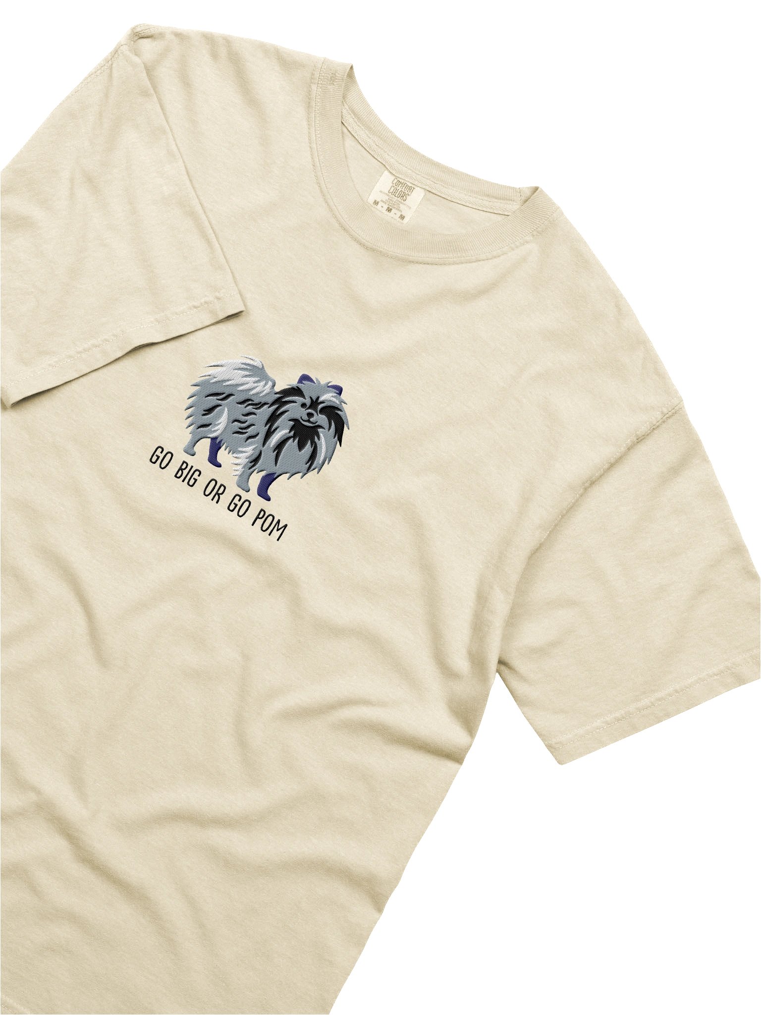 Go Big or Go Pom T-Shirt(Embroidered) of a Pomeranian(Blue Merle) product image (8)