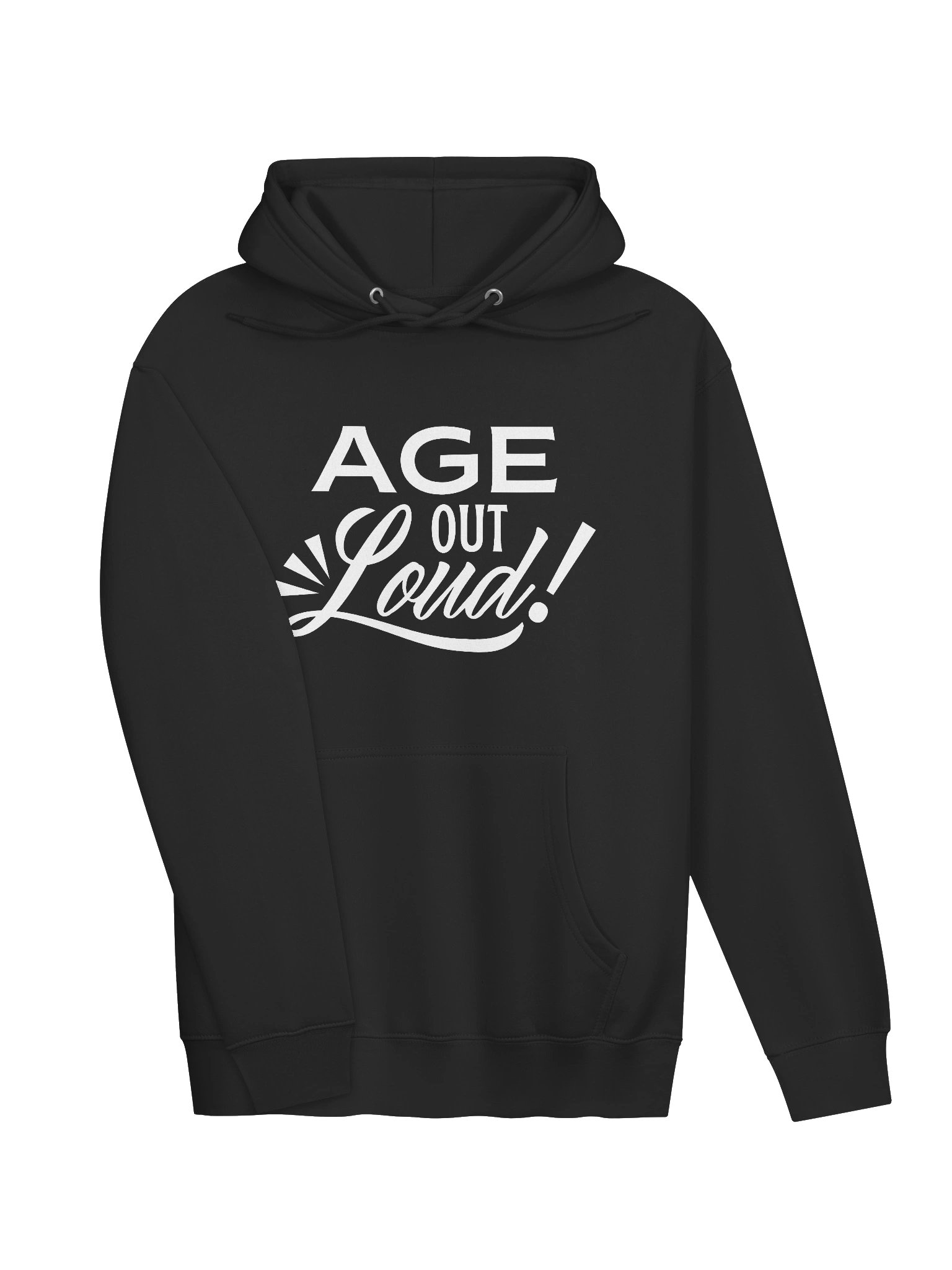 Premium Pullover Hoodie by Lane Seven - "Age Out Loud" (Choice in Aging Logo Variant) product image (15)