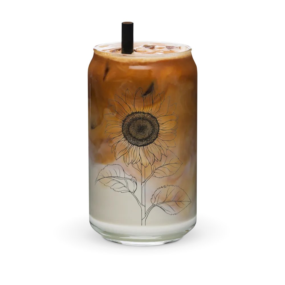 Sunflower Sip in Style: Can-Shaped Glass product image (6)