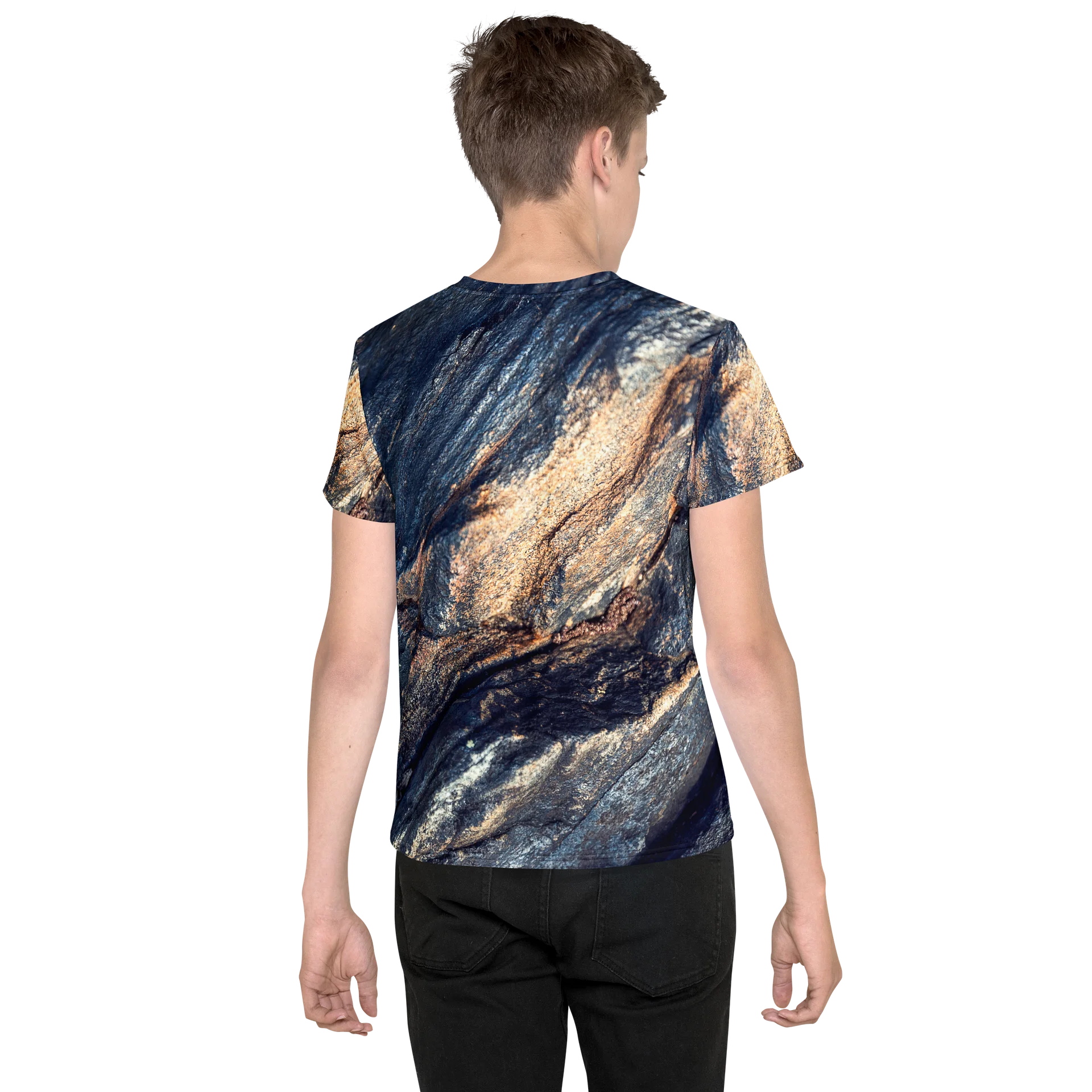 Obsidian Vein All-Over Print Youth Crew Neck T-Shirt product image (2)