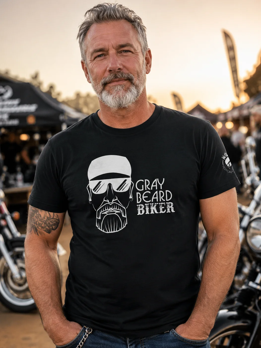Gray Beard Biker Logo Tee product image (1)