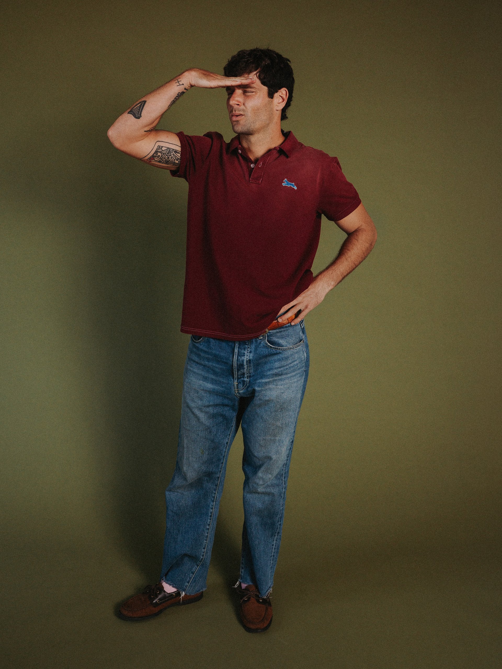 Doberman Weathered Polo - Maroon product image (6)