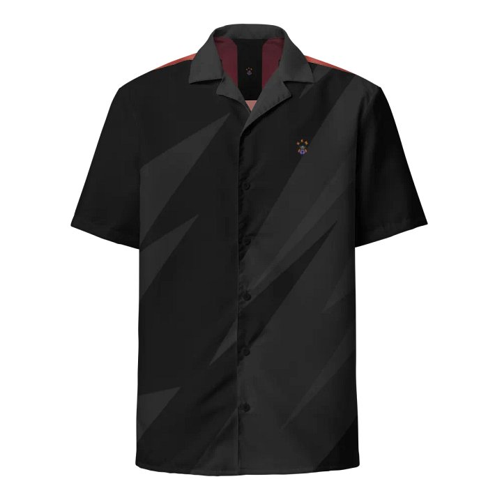 Two Tone Black and Red Blessed by God Button-up Shirt product image (2)