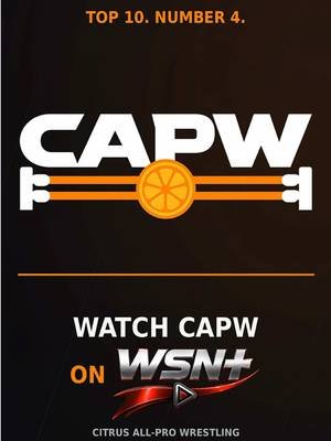 Fourth on WSN+. Just getting started. 🍊🔥 CAPW is #4 on the WSN+ promotions leaderboard! 🏆 From Edinburg, Texas, with the Rio Grande Valley behind us. Thank you to everyone pressing play, sharing our shows, and helping CAPW reach new fans. 🧡 ▶️ Watch CAPW on WSN+: https://wsnplus-web.web.app/ Search Citrus All-Pro Wrestling and keep it rolling! 🎟 Tickets & 👕 Merch: CAPWrestling.com #CAPW #WSNPlus #RGV #EdinburgTX  Ranking as of October 8, 2026.